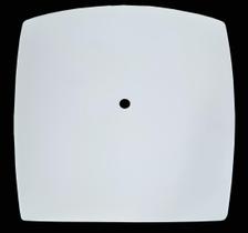 Vidro Curvo Quadrado Fosco 25cm P/ Plafons C/ Furo de 10mm