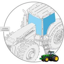 Vidro da Porta Esquerda para Trator John Deere 7715, 7815, 8430 - Temperado Verde 6mm
