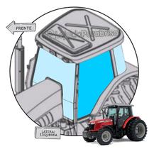 Vidro da Porta Esquerda para Trator Massey Ferguson 4291 4292 4275 - Vidro Temperado Verde