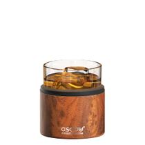 Vidro de uísque em aço inoxidável isolado 310ml de madeira natural Vidro de uísque em aço inoxidável isolado 310ml de madeira natural