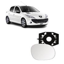 Vidro e Base Retrovisor Peugeot 207 2008 á 2015 Lado Direito