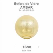 Vidro Esfera S/ Colarinho 12Cm Bocal 5Cm - Ambar