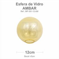 Vidro esfera s/ colarinho 12cm bocal 5cm - ambar Vidro esfera s/ colarinho 12cm bocal 5cm - ambar