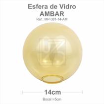 Vidro esfera s/ colarinho 14cm bocal 5cm - ambar Vidro esfera s/ colarinho 14cm bocal 5cm - ambar