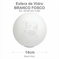 Vidro esfera s/ colarinho 14cm bocal 5cm - branco fosco Vidro esfera s/ colarinho 14cm bocal 5cm - branco fosco
