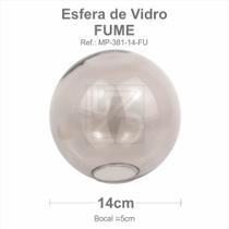 Vidro esfera s/ colarinho 14cm bocal 5cm - fumê