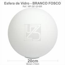 Vidro esfera s/ colarinho 20cm bocal 10cm - branco fosco Vidro esfera s/ colarinho 20cm bocal 10cm - branco fosco