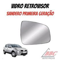 Vidro espelho refil lente retrovisor Sandero Primeira Geração - cod.5282 Vidro espelho refil lente retrovisor Sandero Primeira Geração - cod.5282