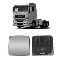 Vidro espelho retrovisor auxiliar convexo c/ desembaçador caminhão man tgx l/d