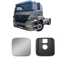 Vidro espelho retrovisor plano auxiliar c/ base c/ desembaçador bilateral caminhão mb axor / atego 2014 a 2021 Vidro espelho retrovisor plano auxiliar c/ base c/ desembaçador bilateral caminhão mb axor / atego 2014 a 2021
