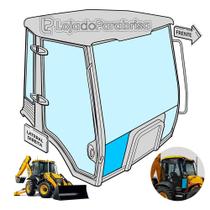 Vidro Frontal Inferior Direito para Retroescavadeira JCB 4CX - Código 827/80142