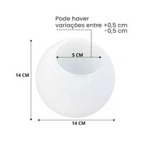 Vidro Globo 14 cm Fosco Leitoso Reposiçao Para Luminaria De Mesa Pendente e Arandela