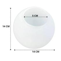 Vidro Globo 14 cm Fosco Leitoso Reposiçao Para Luminaria De Mesa Pendente e Arandela