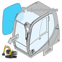 Vidro Lateral Direito (Lança) para Escavadeira JCB JS200 Importada - 6mm Temperado Verde