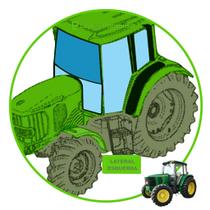 Vidro Para-brisa Frontal com Furos para Trator John Deere 6415, 6615, 7500, 6110, 6125, 6150M