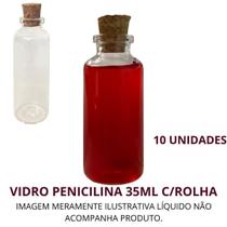 Vidro Penicilina 35Ml C/Rolha - 10Unidades