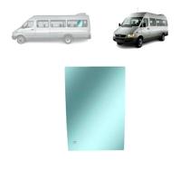 Vidro sprinter 1997 2012 media longa lateral esquerda v8 v10 fixo curvo verde 58,0 x 40,0 cm