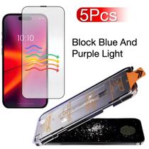 Vidro Temperado Bloqueador De Luz Azul E Roxa Para Apple iPhone 17 16 16e 15 pro Max 14 plus 13 12
