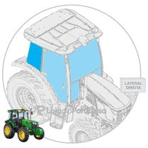 Vidro Temperado para Janela Lateral Traseira Direita de Trator John Deere 5078E
