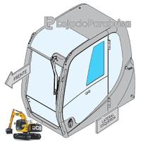 Vidro Temperado para Janela Móvel da Porta Escavadeira JCB JS200 Importada - 6mm Verde