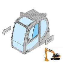 Vidro Temperado para Janela Móvel Traseira de Escavadeira Caterpillar 320GC - Código 538-8844 Vidro Temperado para Janela Móvel Traseira de Escavadeira Caterpillar 320GC - Código 538-8844