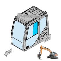 Vidro Temperado para Janela Traseira de Escavadeira Case CX220C e New Holland E215/145/175 Evo
