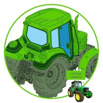 Vidro Temperado para Porta Direita de Trator John Deere 6415 com Furos da Fechadura