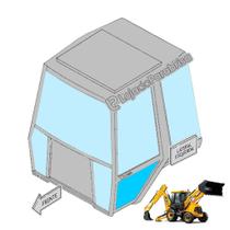 Vidro Temperado para Porta Inferior Esquerdo Retroescavadeira JCB 3C - Código 827/80369