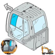 Vidro Temperado Superior da Porta (Janela) para Escavadeira Case CX220B - Código 87333368