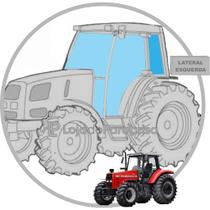 Vidro Traseiro Esquerdo para Trator Massey Ferguson 680 - Temperado Verde 6mm