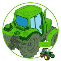 Vidro Vigia Traseiro para Trator John Deere 6415, 6615, 7500, 6110, 6125, 6150M - Temperado Verde 6mm