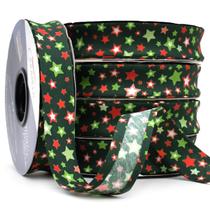 Viés Estampado Largo 25mm 20 metros - 606 Estrela Natal 3 Viés Estampado Largo 25mm 20 metros - 606 Estrela Natal 3