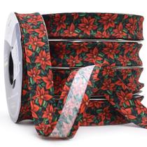 Viés Estampado Largo 25mm 20 metros - 607 Floral Natal 1 Viés Estampado Largo 25mm 20 metros - 607 Floral Natal 1