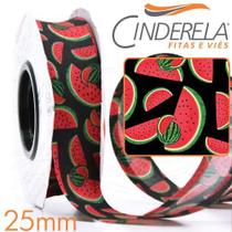 Viés Kitchen Grosso 25mm 10 Metros - 371 Melancias Pretas