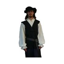 Viking Medieval Steampunk Traje De Halloween Manga Longa Babados Bandagem Blusa Gótica Camisa Casual