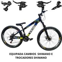 Vikingx Tuff 25 Bicicleta Aro 26 Vmaxx Preto Amarelo 21 Velocidade Câmbios e Trocadores Vikingx Tuff 25 Bicicleta Aro 26 Vmaxx Preto Amarelo 21 Velocidade Câmbios e Trocadores