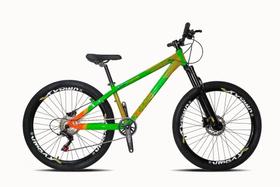 Vikingx Tuff X-35 Verde com laranja Whelling single freio hidraulico vmaxx liso com suspenão mecanica Vikingx Tuff X-35 Verde com laranja Whelling single freio hidraulico vmaxx liso com suspenão mecanica