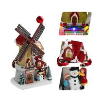 Vila De Natal Animada Com Moinho De Vento Pré-iluminada E Musical Para Decoração De Mesa Interna De