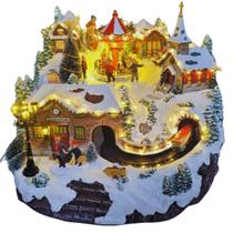 Vila De Natal Colorido 34X34X28CM Florarte Bivolt 49331