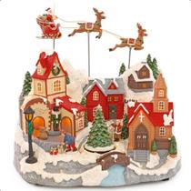 Vila Natal em Miniatura Musical Iluminada Super Luxo Com Papai Noel e Renas que Voam Decoração de Natal Cidade com Neve Vila Natal em Miniatura Musical Iluminada Super Luxo Com Papai Noel e Renas que Voam Decoração de Natal Cidade com Neve