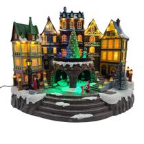 Vila natalina árvore e pista giratória - musical - iluminação - bivolt Vila natalina árvore e pista giratória - musical - iluminação - bivolt