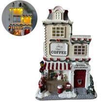 Vila Natalina Cafeteria com LED Luz Natal 28cm Vila Natalina Cafeteria com LED Luz Natal 28cm