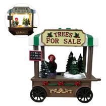 Vila Natalina Carrinho Loja de àrvores Luz e Movimento 13cm