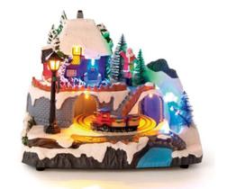 Vila Natalina cenário c/ trem - 21cm Vila Natalina cenário c/ trem - 21cm