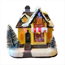 Vila Natalina Cenário Loja de Presentes Iluminada 11cm