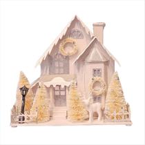 Vila Natalina Iluminada Led Chalé Nevado Enfeite Natal 24Cm Vila Natalina Iluminada Led Chalé Nevado Enfeite Natal 24Cm