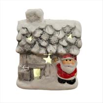 Vila Natalina Iluminada Papai Noel Casinha Nevada Cerâmica
