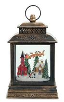 VILA NATALINA LAMPARINA VILAREJO C/LED BRONZE 30cm COM SOM