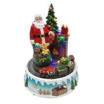 Vila Natalina Noel e Trem Resina C/ Led e Som 14,5x14,5x20