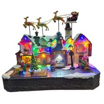 Vila natalina papai noel com trenó - musical - iluminação - bivolt